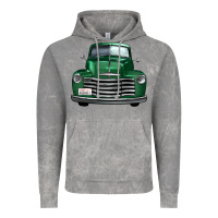 Cloud Rock western green truck front view Vintage Hoodie - FaDigitalArtStudio