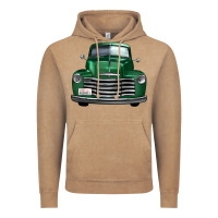 Vintage Coffee western green truck front view Vintage Hoodie - FaDigitalArtStudio