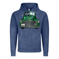 Vintage Denim western green truck front view Vintage Hoodie - FaDigitalArtStudio