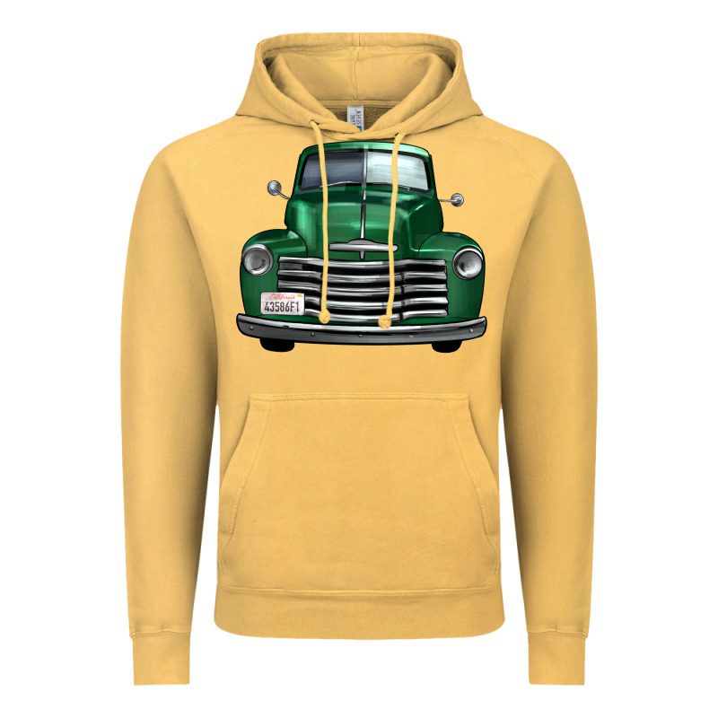 Western Green Truck Front View Vintage Hoodie by FaDigitalArtStudio | Teevron