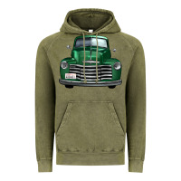 Vintage Olive western green truck front view Vintage Hoodie - FaDigitalArtStudio