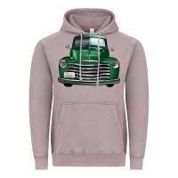 Vintage Zinc western green truck front view Vintage Hoodie - FaDigitalArtStudio
