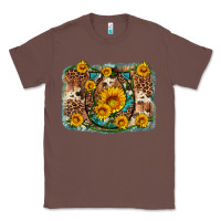 Chestnut sunflower gemstone leopard cowhide horseshoe background Classic Tee - Artiststas