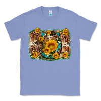 Sunflower Gemstone Leopard Cowhide Horseshoe Background Classic Tee | Teevron