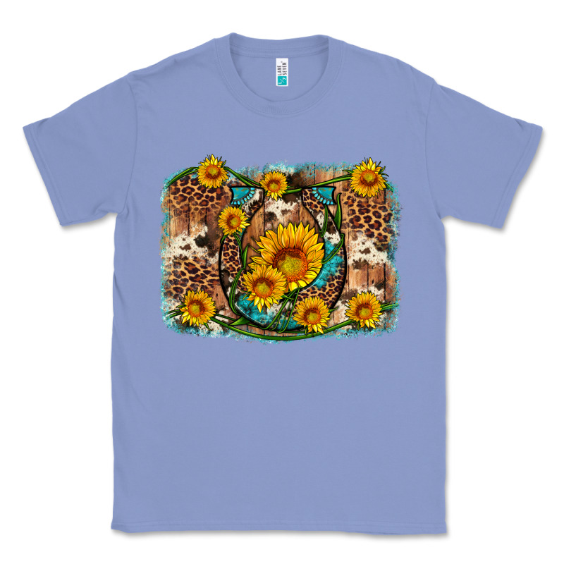 Sunflower Gemstone Leopard Cowhide Horseshoe Background Classic Tee by Artiststas | Teevron