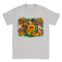 Moon Dust sunflower gemstone leopard cowhide horseshoe background Classic Tee - Artiststas