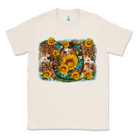 Natural sunflower gemstone leopard cowhide horseshoe background Classic Tee - Artiststas