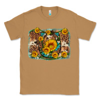Toasted Coconut sunflower gemstone leopard cowhide horseshoe background Classic Tee - Artiststas