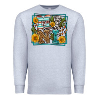 Heather Grey western leopard mini Premium Sweatshirt - LillyAllenDesigns