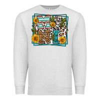 Oatmeal Heather western leopard mini Premium Sweatshirt - LillyAllenDesigns