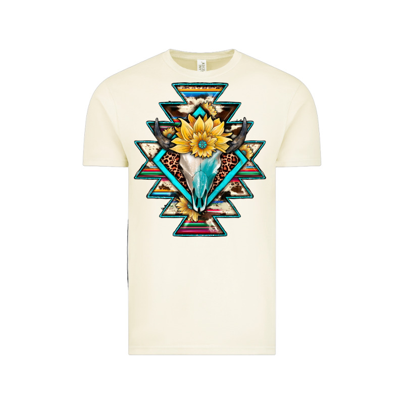 Cowhide Leopard Bull Skull Aztec Vintage Tee by JahusDesignShop | Teevron