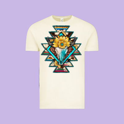 Cowhide Leopard Bull Skull Aztec Vintage Tee Designed By Jahusdesignshop