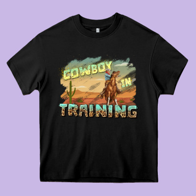 Cowboy In Training Heavy Core Tee Designed By Texasbilliewilder