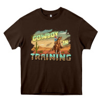 Chocolate Brown cowboy in training Heavy Core Tee - texasbilliewilder