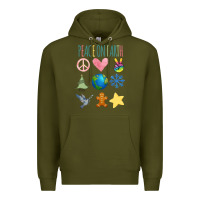 Army Green PEACE ON EARTH Premium Hoodie - Bettercallsaul