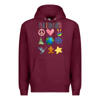 Burgundy PEACE ON EARTH Premium Hoodie - Bettercallsaul