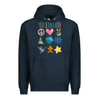 Navy PEACE ON EARTH Premium Hoodie - Bettercallsaul