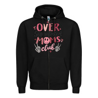 Black over stimulated moms club Zipper Hoodie - MaliasSmallBusiness