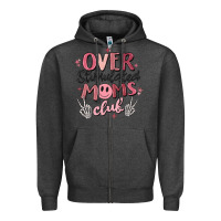 Charcoal Heather over stimulated moms club Zipper Hoodie - MaliasSmallBusiness