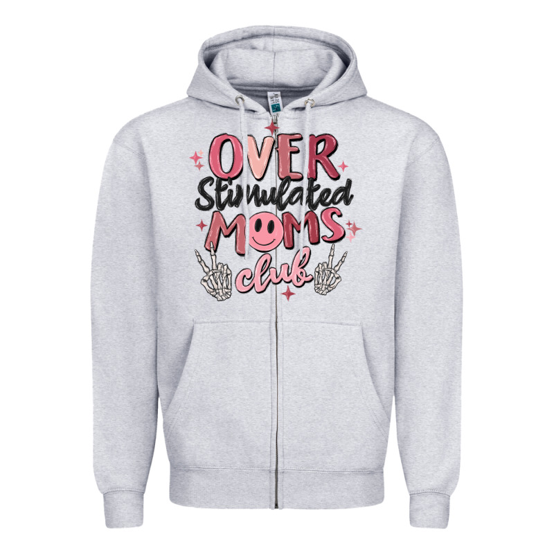 Over Stimulated Moms Club Zipper Hoodie by MaliasSmallBusiness | Teevron