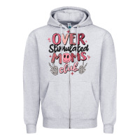 Heather Grey over stimulated moms club Zipper Hoodie - MaliasSmallBusiness