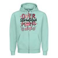 Seafoam over stimulated moms club Zipper Hoodie - MaliasSmallBusiness