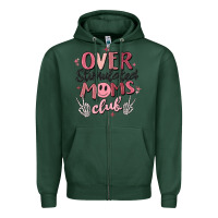 Sports Green over stimulated moms club Zipper Hoodie - MaliasSmallBusiness