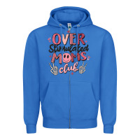 True Royal over stimulated moms club Zipper Hoodie - MaliasSmallBusiness