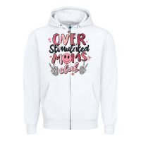 White over stimulated moms club Zipper Hoodie - MaliasSmallBusiness