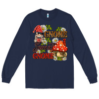 Navy gnome sweet gnome Long Sleeve Tee - BarkalooDesign