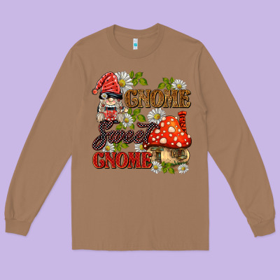 Gnome Sweet Gnome Long Sleeve Tee Designed By Barkaloodesign