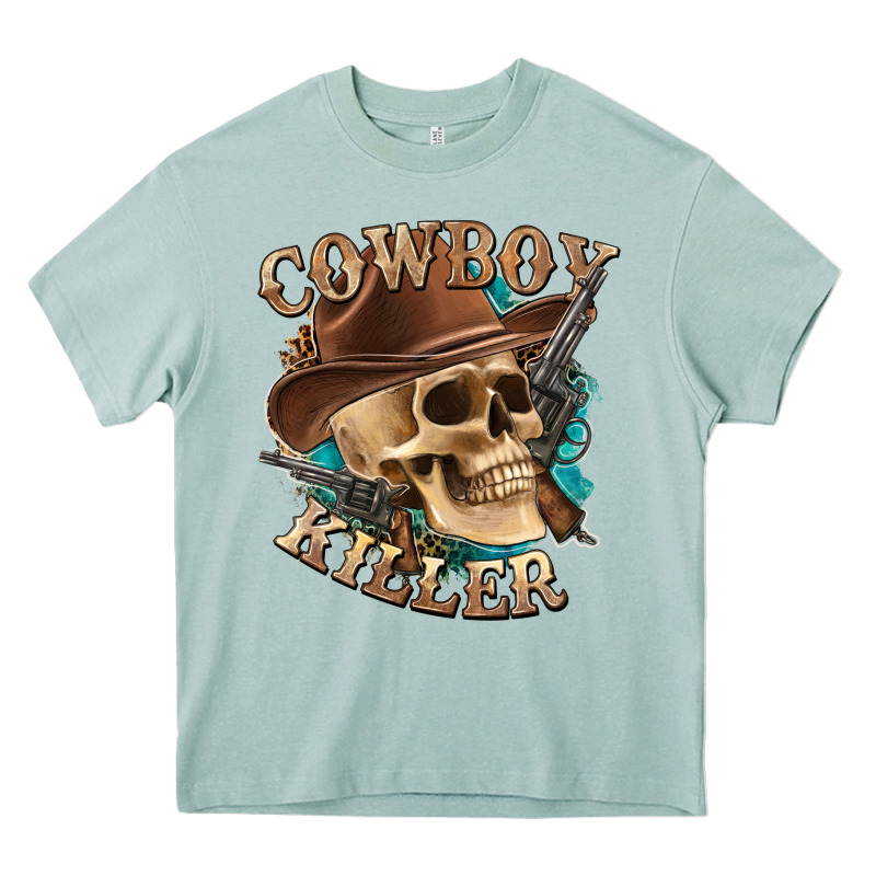 Cowboy Killer With Skull Heavy Core Tee by texasbilliewilder | Teevron