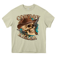 Mossy cowboy killer with skull Heavy Core Tee - texasbilliewilder