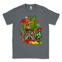 Charcoal Heather skeleton with sombrero and tequila Classic Tee - AdoDesignShop