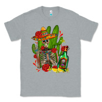 Heather Grey skeleton with sombrero and tequila Classic Tee - AdoDesignShop