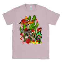Lilac skeleton with sombrero and tequila Classic Tee - AdoDesignShop