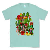 Seafoam skeleton with sombrero and tequila Classic Tee - AdoDesignShop