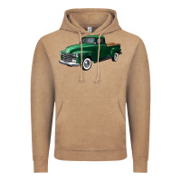 Vintage Coffee western green truck right 34 view Vintage Hoodie - FaDigitalArtStudio