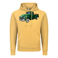 Vintage Mustard western green truck right 34 view Vintage Hoodie - FaDigitalArtStudio