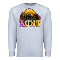 Heather Grey softball aunt Premium Sweatshirt - LillyAllenDesigns