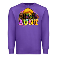 Purple softball aunt Premium Sweatshirt - LillyAllenDesigns