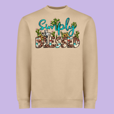 Simply Blessed Heavyweight Sweatshirt Designed By Jahusdesignshop