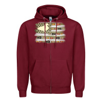 Burgundy duck hunter flag Zipper Hoodie - MaliasSmallBusiness