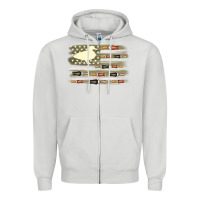 Dove Grey duck hunter flag Zipper Hoodie - MaliasSmallBusiness