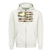Oatmeal Heather duck hunter flag Zipper Hoodie - MaliasSmallBusiness