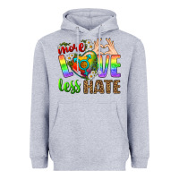 Heather Grey More Love Less Hate LGBTQ Heavyweight Hoodie - BundleAndBundleShop
