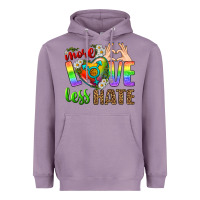 Lavender More Love Less Hate LGBTQ Heavyweight Hoodie - BundleAndBundleShop