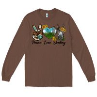 Chestnut Peace Love Donkey Head Long Sleeve Tee - LillyAllenDesigns