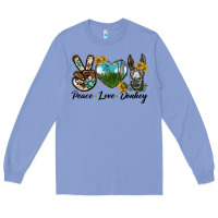 Colony Blue Peace Love Donkey Head Long Sleeve Tee - LillyAllenDesigns