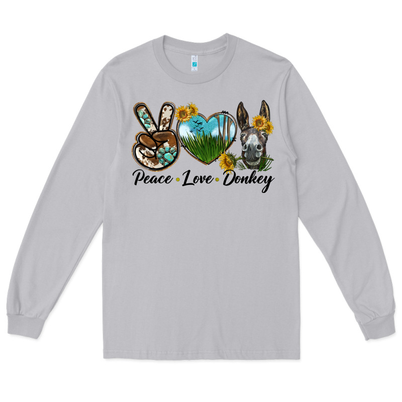 Peace Love Donkey Head Long Sleeve Tee by LillyAllenDesigns | Teevron